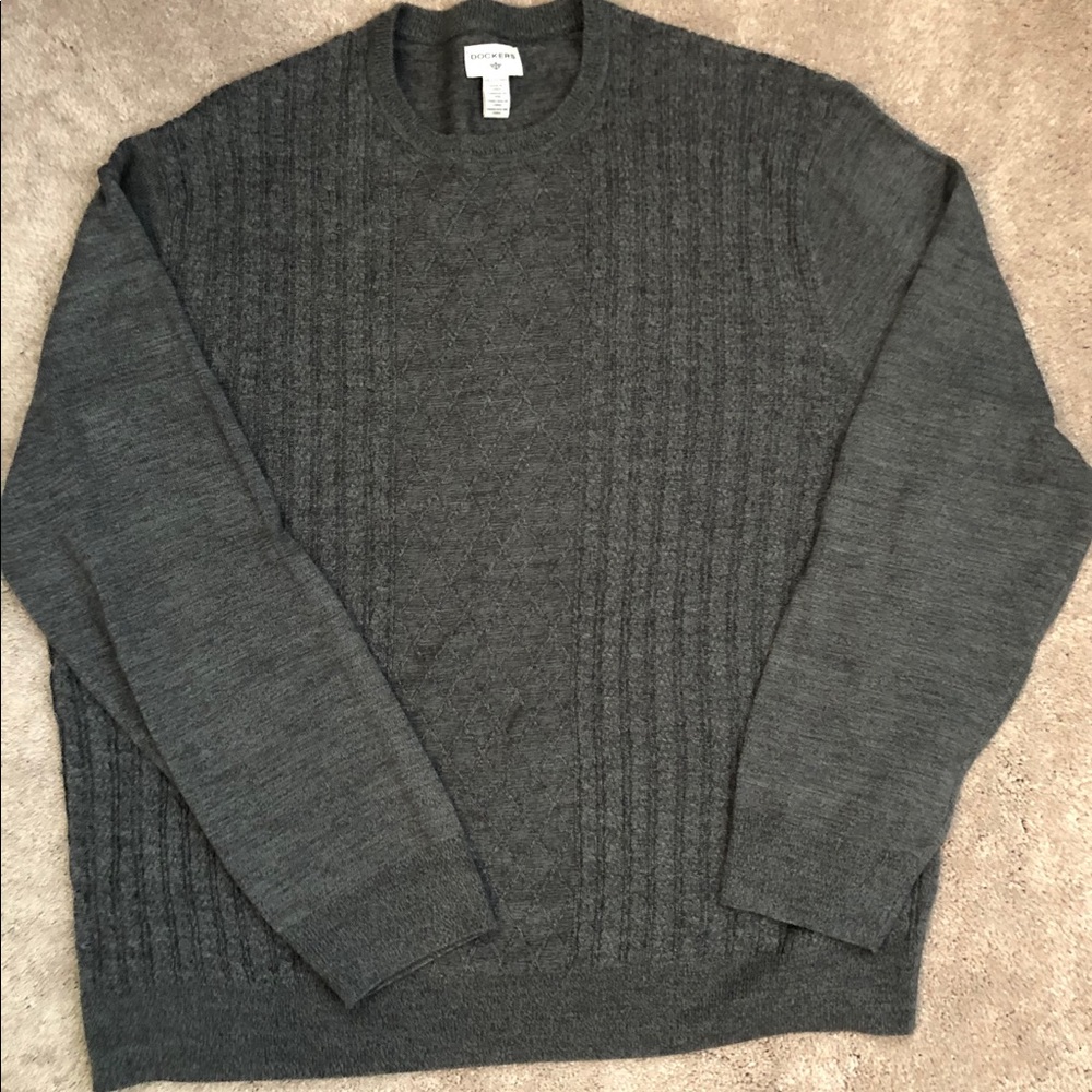 Men’s Dockers Crew Neck Grey Sweater